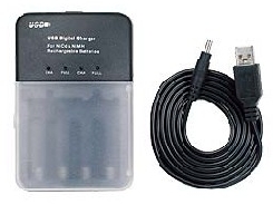4本の電池を同時充電可能なUSB充電器